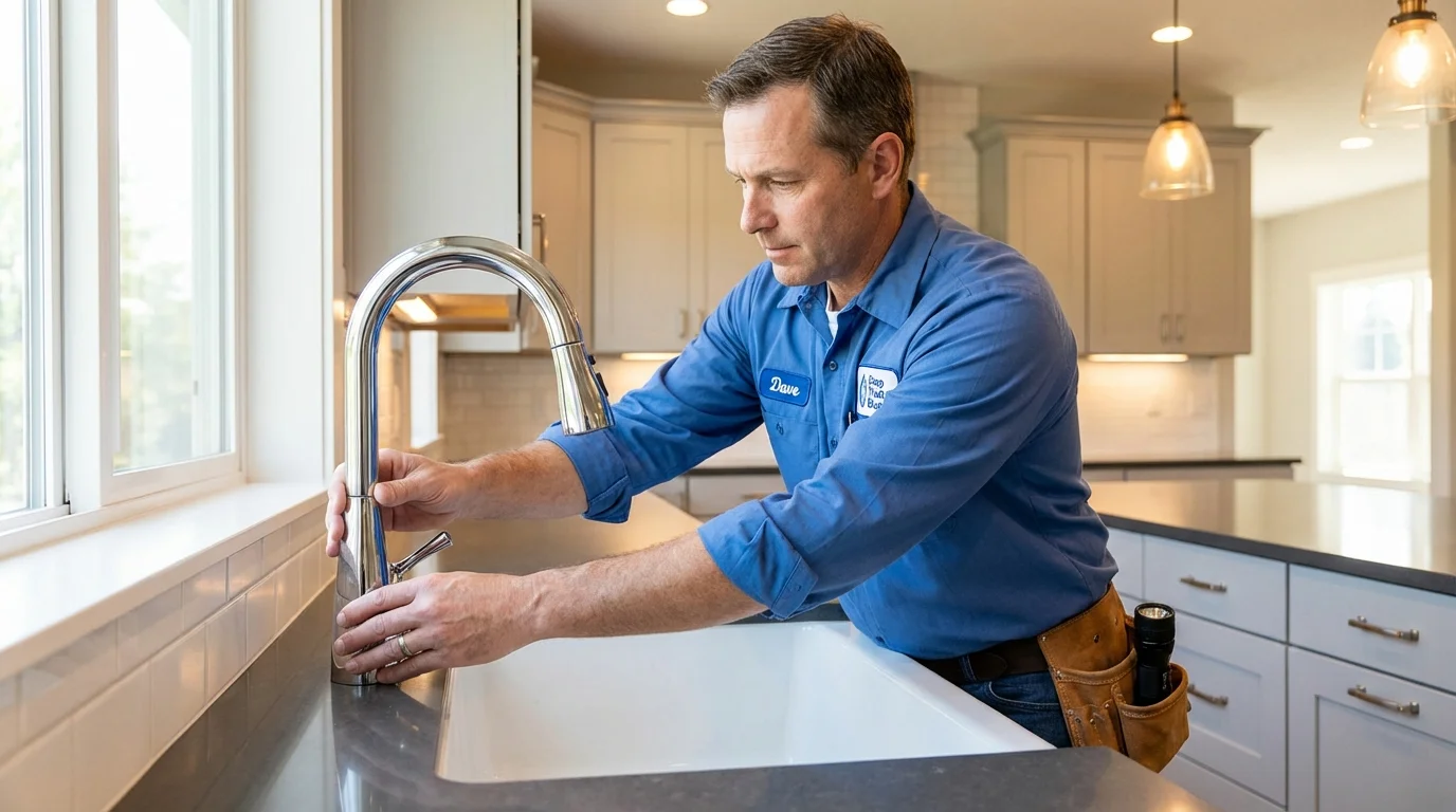 Kitchen faucet installation by Johns Plumbing LLC in Buckingham